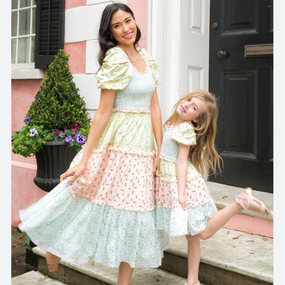 Ivy City Co Dresses & Skirts - NEW IVY‎ CITY EMILY midi DRESS Tiered Ruffle Smocked Patchwork 5X CottageCore